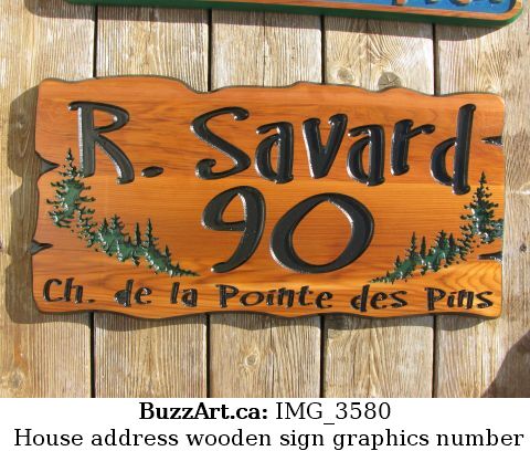 House address wooden sign graphics number
